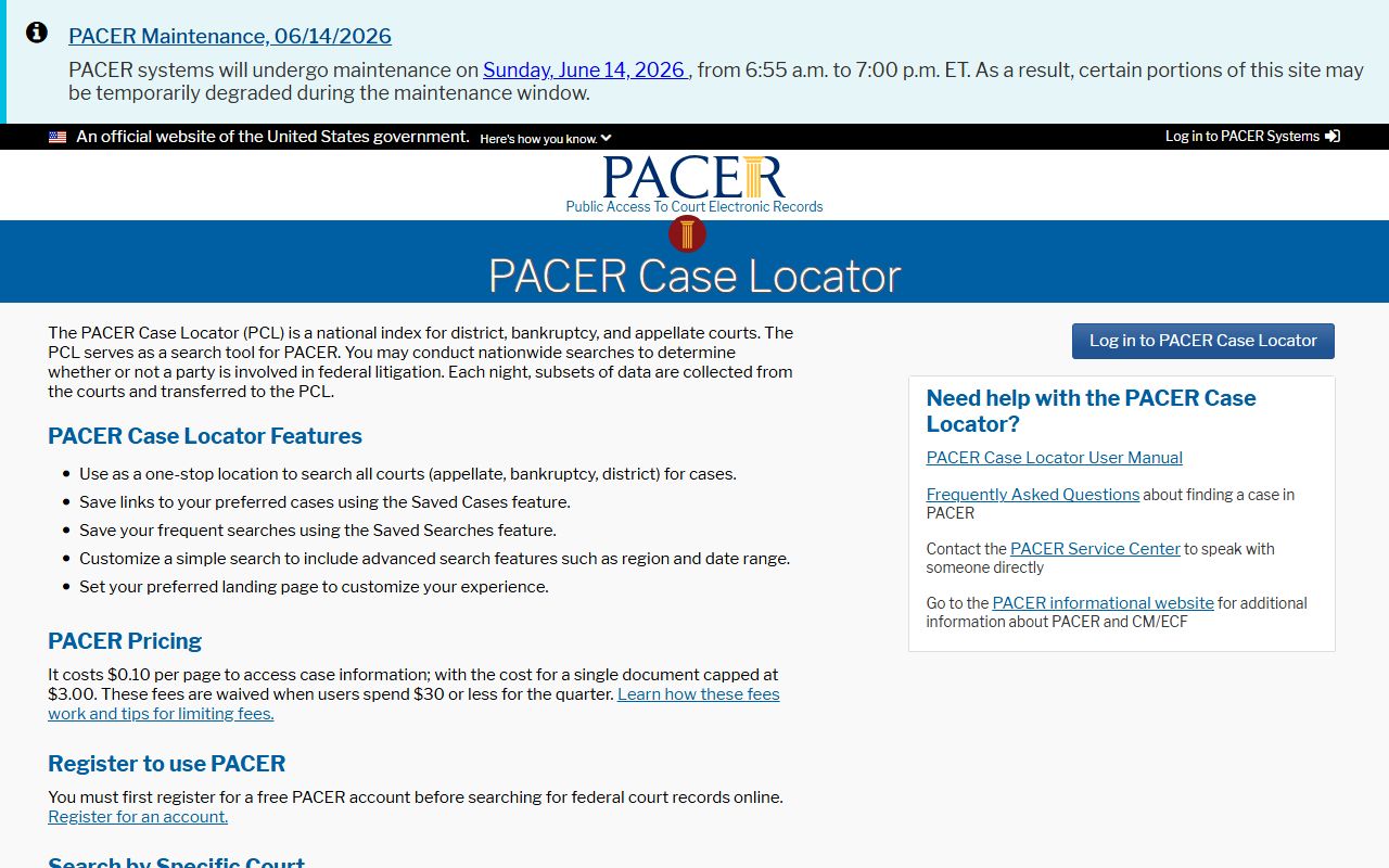 Georgetown County Circuit Court records PACER Case Locator
