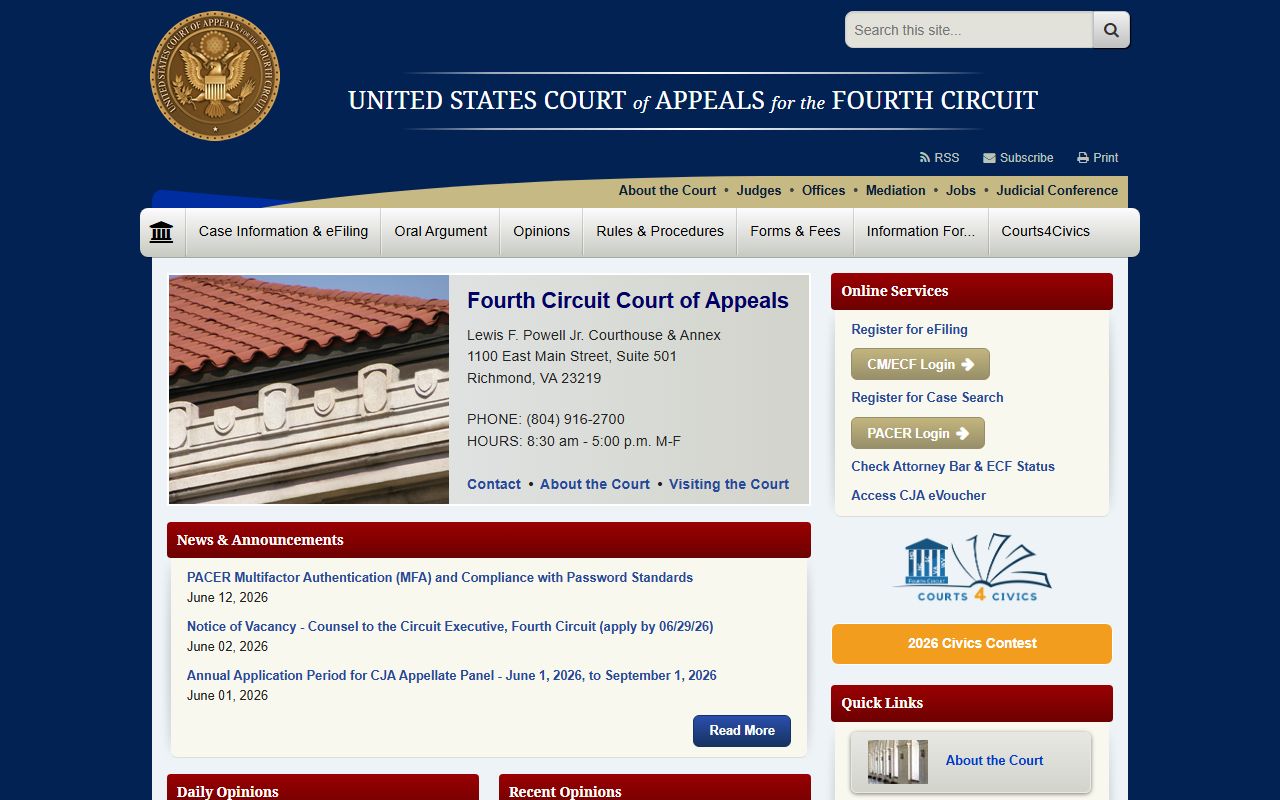 Georgetown County Clerk of Court records Fourth Circuit source