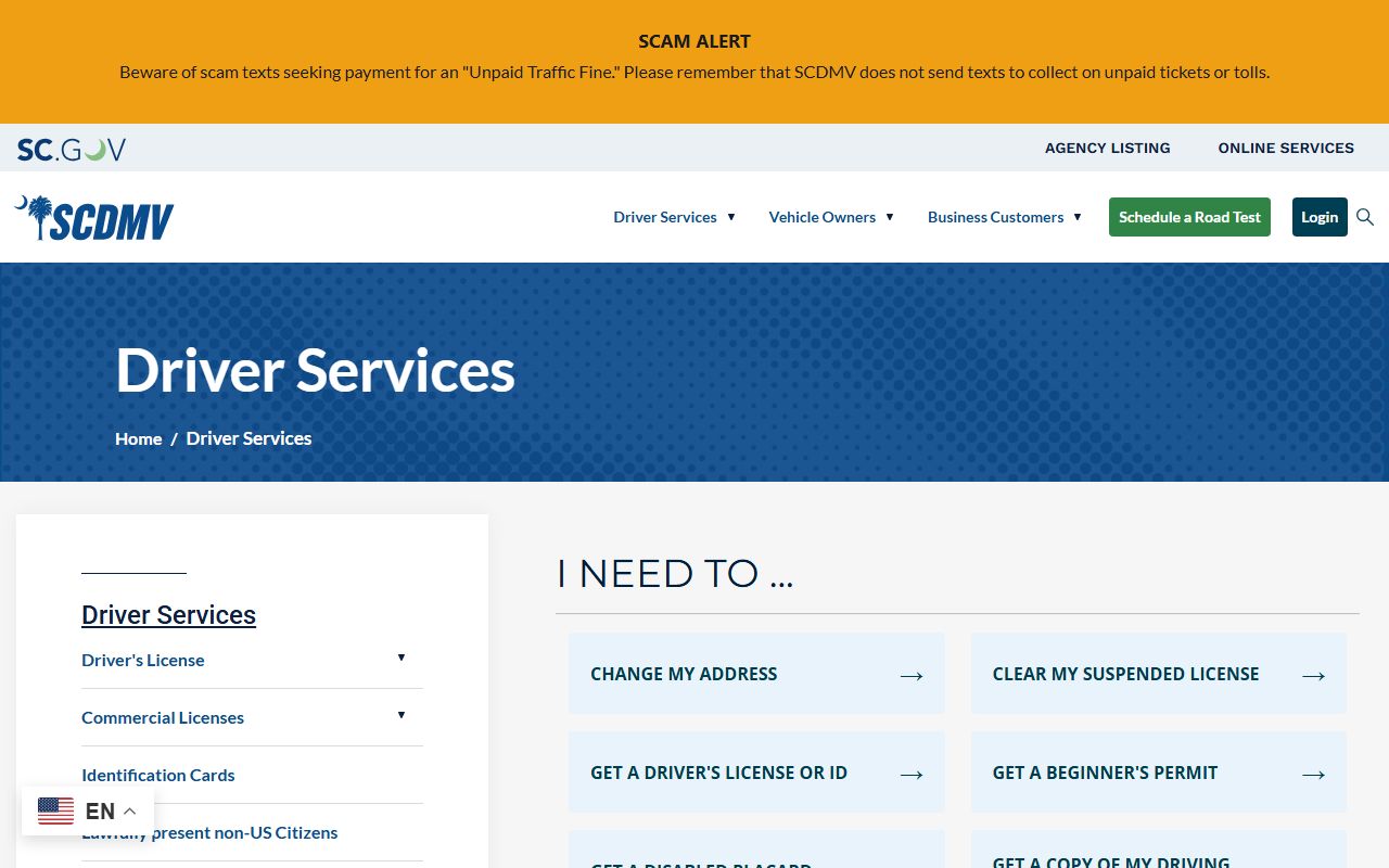 Georgetown County traffic court records SCDMV driver services